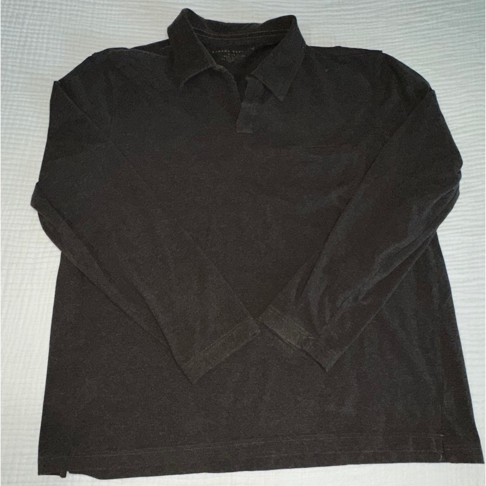 Banana Republic Mens Long Sleeve Polo Shirt XL Extra Large Casual